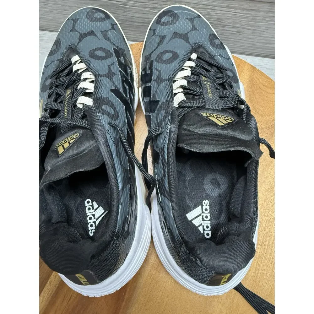 Adidas Women's Barricade 12 Tennis Shoe 6.5 Black/Gold Metallic/Carbon